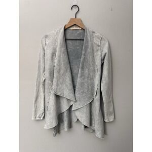 Testimony Los Angeles Cardigan Sweatshirt Gray Acid Wash French Terry Size XS